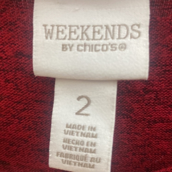 Chicos Red Leopard Print Sweater - Picture 4 of 5